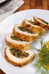 Chicken breast stuffed with vegetables