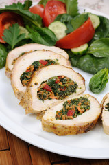 Chicken breast stuffed with vegetables