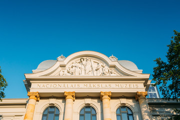Obraz premium Riga, Latvia. Facade Of Building Of Latvian National Museum Of A