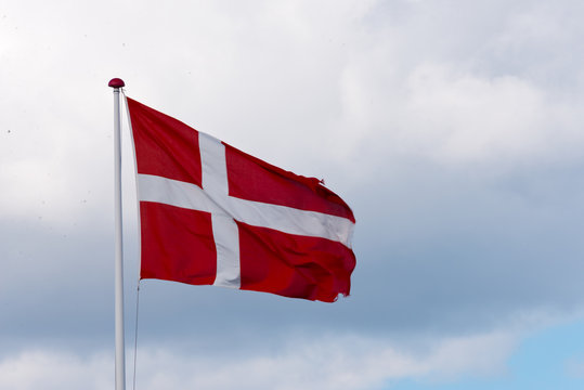 danebrog - flying danish flag