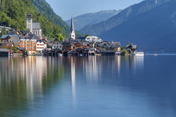 Europe, Austria, Salzkammergut, Gmunden district. Hallsatt, World Heritage lakeside town in the Austrian Alps