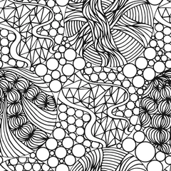 Tuinposter Abstract seamless background with doodle style, zen tangle for you design © Artlana