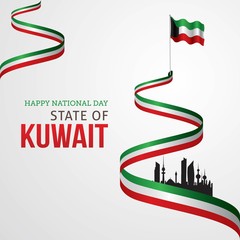 Kuwait National Day Celebration Vector Illustration