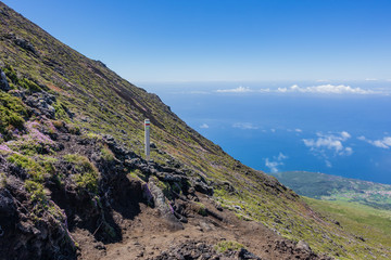 Slopes of Mount Pico overlooking the Ocean, Pico, Azores, Portugal