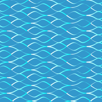 a pattern of wavy lines of blue and white