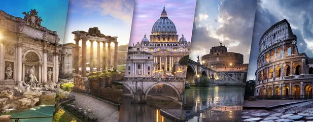 Crédence de cuisine en verre imprimé Colisée Rome et Vatican Italie