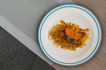 Thai chilly spaghetti with Fried carb