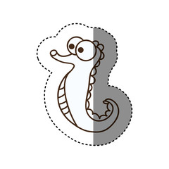 figure surprised seahorse cartoon icon, vector illustration design