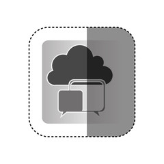 gray cloud chat bubbles network, vector illustration design