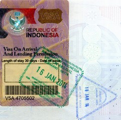 Soekarno-Hatta Airport, Indonesia, Passport Stamp and Arrival Visa