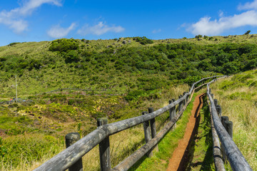 Fototapeta na wymiar Pathway in Furnas do Enxofre, Terceira, Azores, Portugal