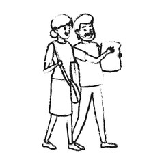 man and woman friends icon image vector illustration design 