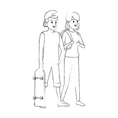 man and woman friends icon image vector illustration design 