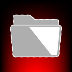Fototapeta na wymiar Folder sign illustration. Postage stamp or old photo style on red-black gradient background.