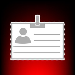 Id card sign. Postage stamp or old photo style on red-black gradient background.