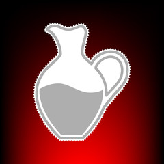 Amphora sign. Postage stamp or old photo style on red-black gradient background.