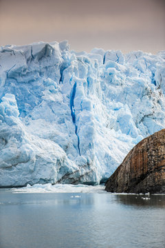 Argentino Lake, Los Glaciares National Park, Patagonia, Argentina, South America. Detail of Perito Moreno glacier.