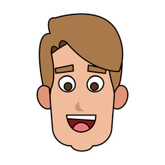 happy handsome blonde man cartoon icon image vector illustration design 