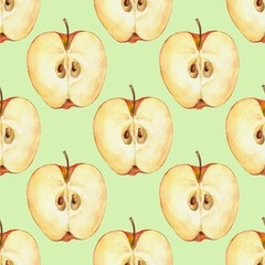 Seamless pattern with apple slice 4.  Food background for design
