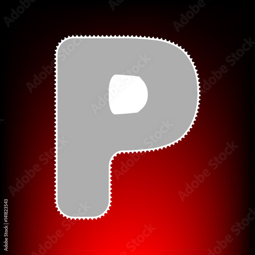 letter p sign design template element postage stamp or old photo