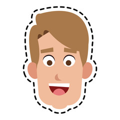 Fototapeta premium happy handsome blonde man cartoon icon image vector illustration design 