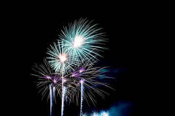 Fototapeta premium Colorful fireworks in night sky