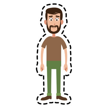 happy bearded man cartoon icon image vector illustration design 