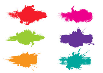 Vector Colorful paint splatter.Paint splash set.Vector illustration.
