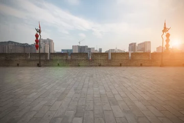Fotobehang China 's Xi'an city walls and new buildings © 孤飞的鹤