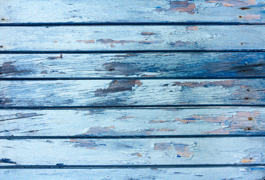 blue painted wooden vinage texture with horisontal planks