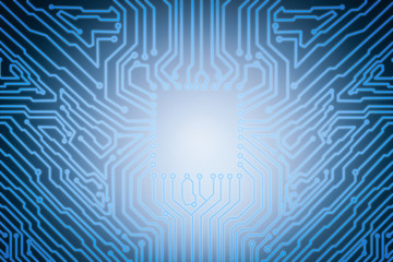 empty square on blue circuit board