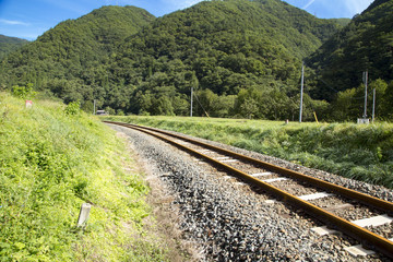 JR山田線沿線の田園風景