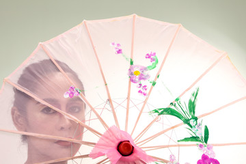 Woman Chinese Decorative Umbrella