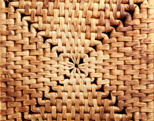 The old square rattan made plate mat represent the kitchenware concept related idea.