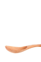 wooden spoon isolated on white background with copy space for your text