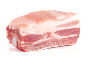 piece of pork isolated on white background