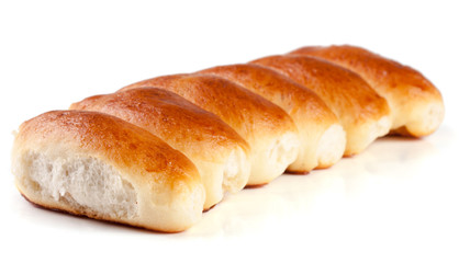 homemade cakes with cabbage isolated on white background