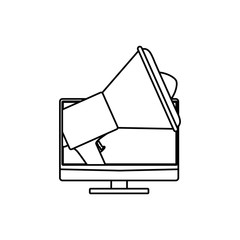 Digital advertising business icon vector illustration graphic design