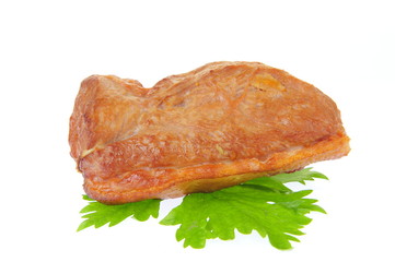 Smoked meat isolated on a white background