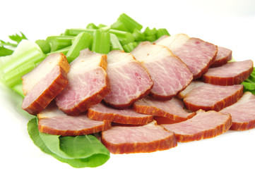 Bacon isolated on a white background