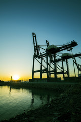 Fototapeta premium Container terminal in the evening
