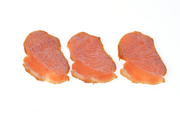 Smoked meat isolated on a white background