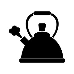kettle whistling hot beverage pictogram vector illustration eps 10