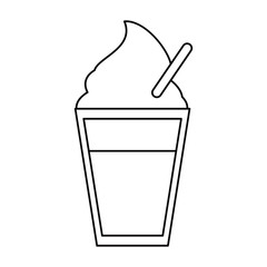 glass cup cold coffee fresh outline vector illustration eps 10