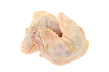 chicken neck on white background