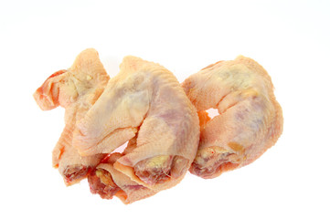 chicken neck on white background