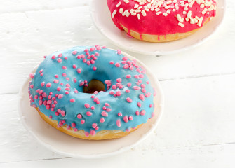 Plate with glazed donuts