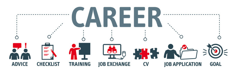 Banner carrer - vector illustration english keywords