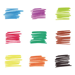 Colorful marker stains, vector illustration