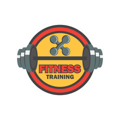 fitness logo with text space for your slogan / tagline, vector illustration